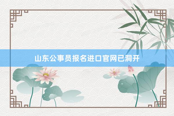 山东公事员报名进口官网已洞开